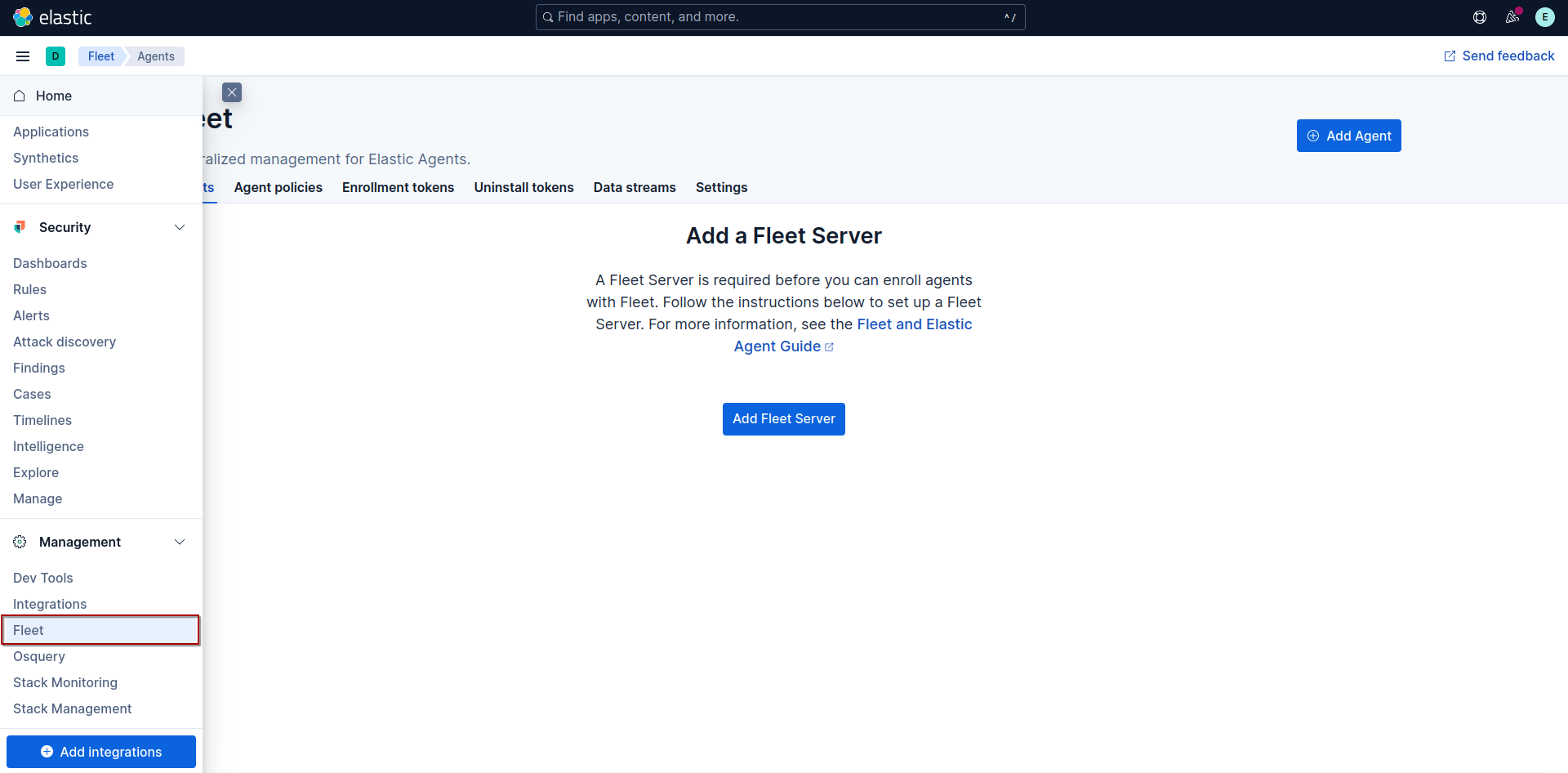 Add Fleet Server
