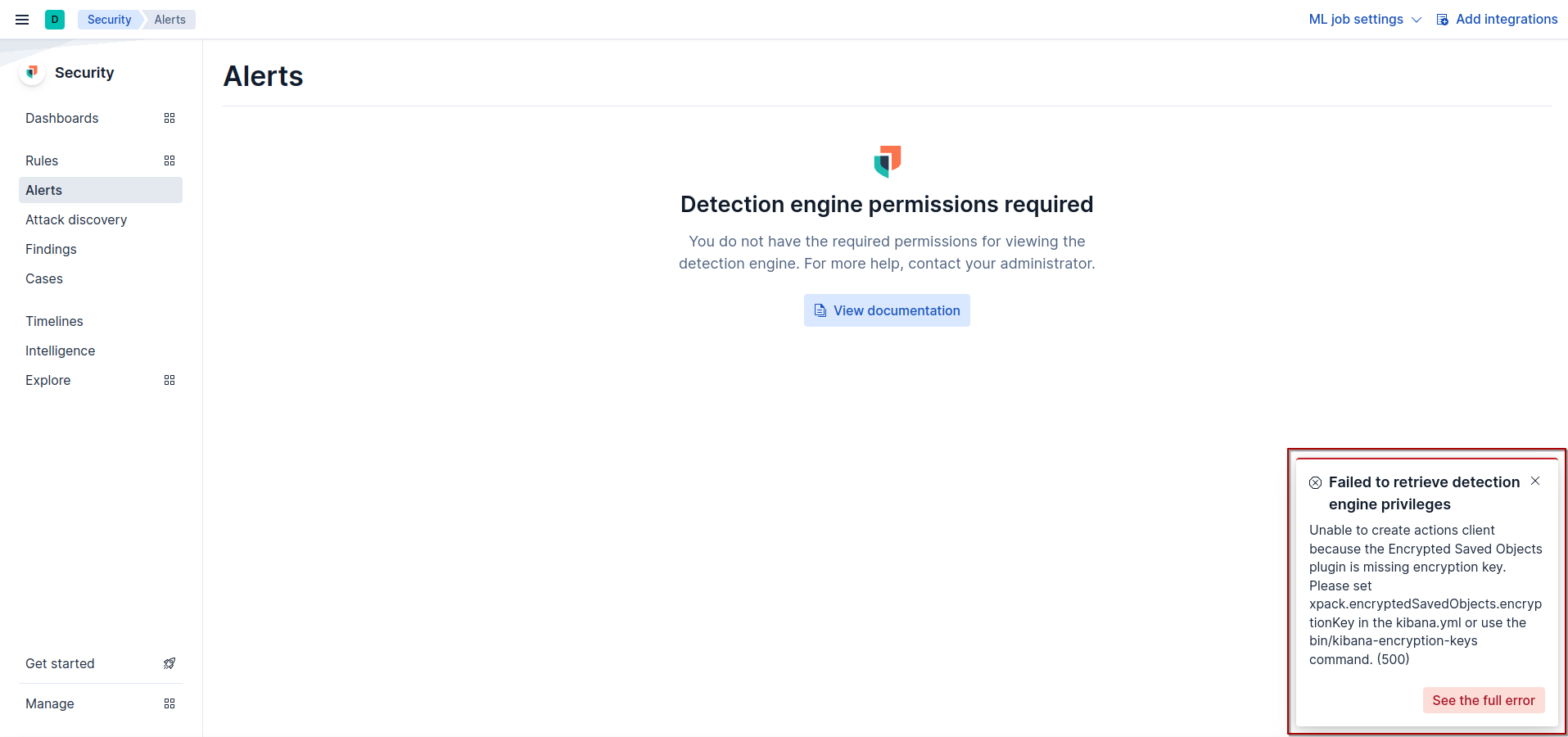 Kibana error