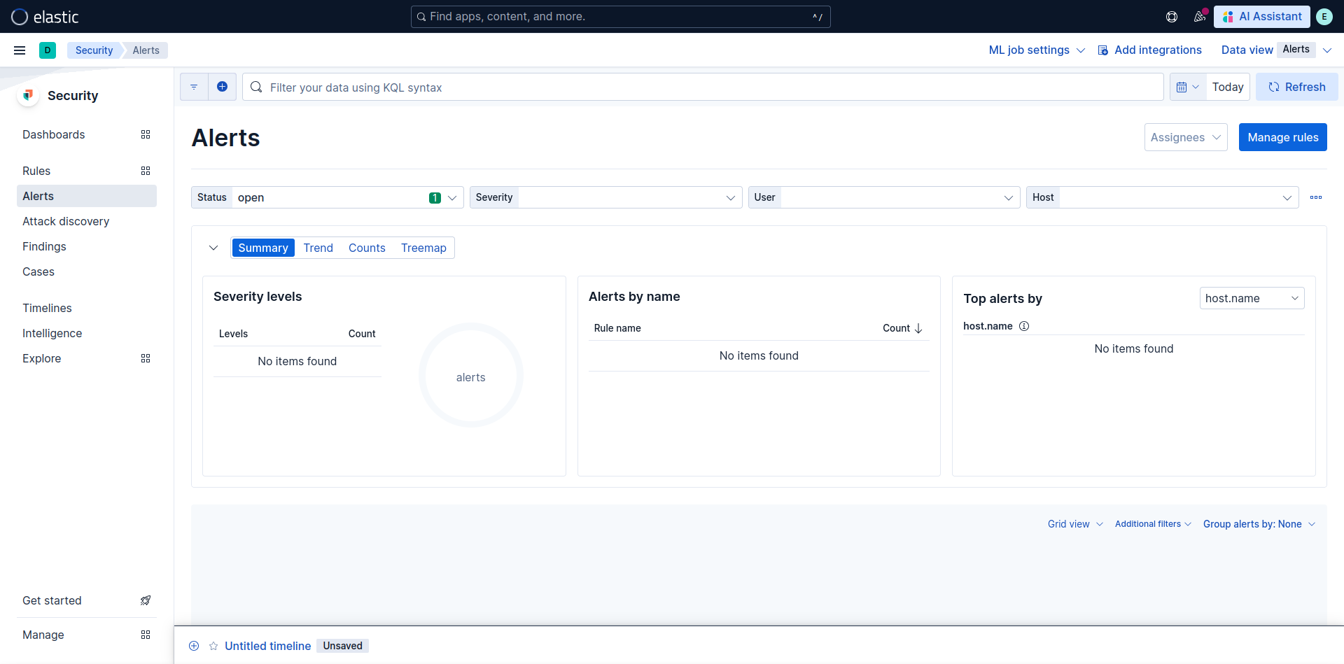 Kibana alert dashboard